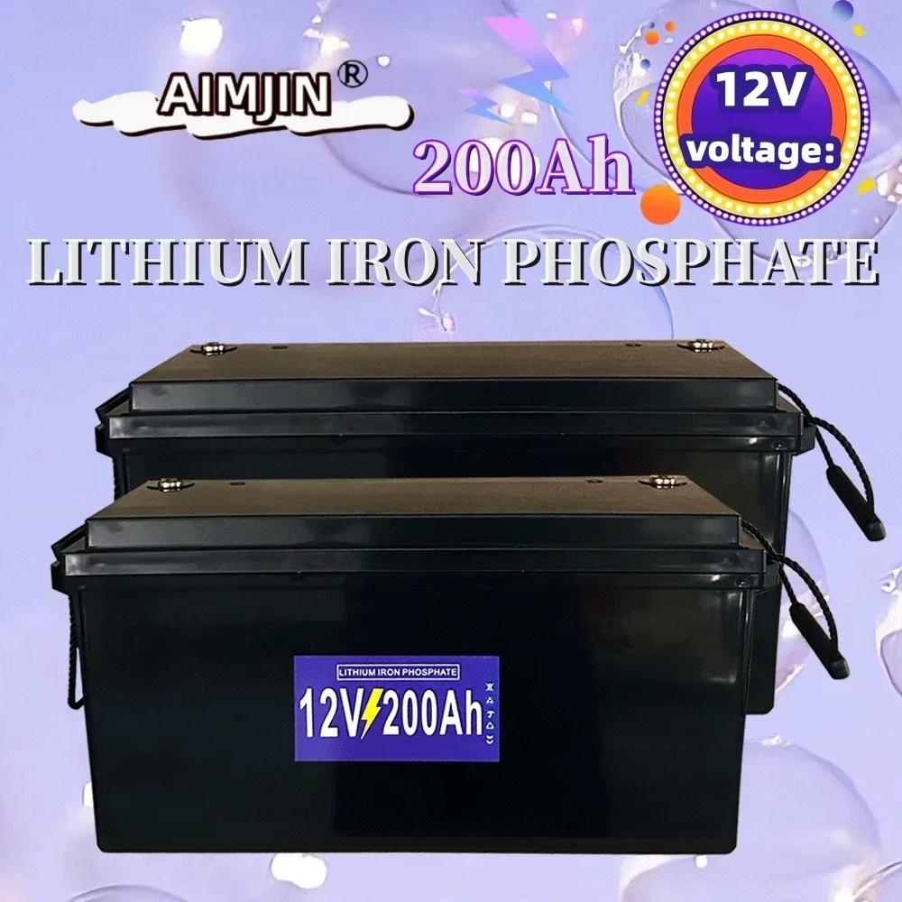 

New 12V 200Ah LiFePo4 Battery Pack Lithium Iron Phosphate Batteries Built-in BMS For Solar Boat