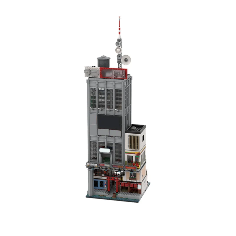 City Street View Model MOC Building Bricks Ninjago News Center Modular Technology Children Holiday Gifts Assemble Toys Suit