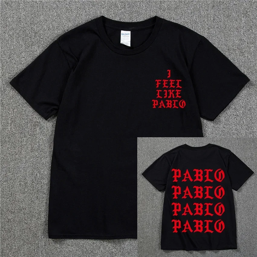 Kanye West Pablo T Shirt Men I Feel Like Paul Print Short Sleeves Anti Season Sporty T-Shirt Hip Hop Social Club Rapper Tee Tops