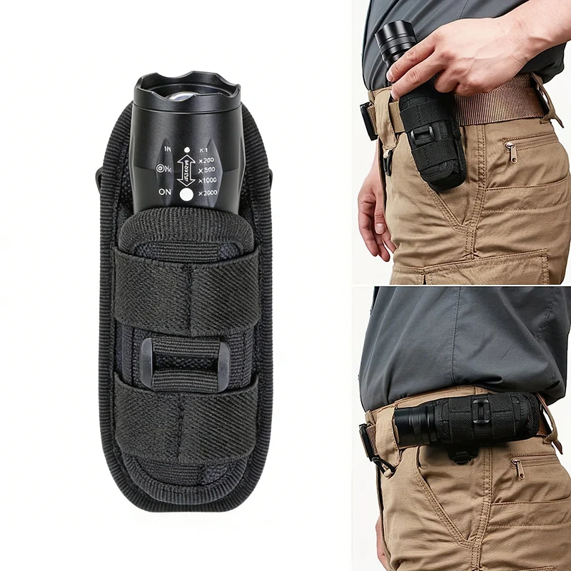 

Тактический чехол для фонарика с поворотом на 360 градусов, прочный держатель для фонарика, аксессуар для охоты, освещения, кемпинга и выживания