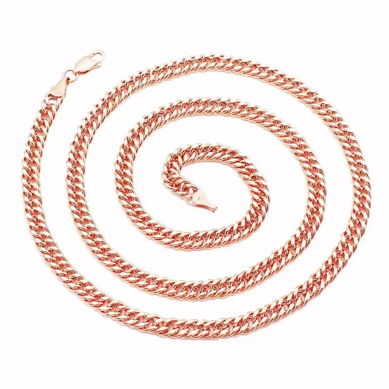 Classic Copper plated rose gold Long Chunky Necklace New Fashion Chains Hip Hop Style Stacked Party fashion Jewelry