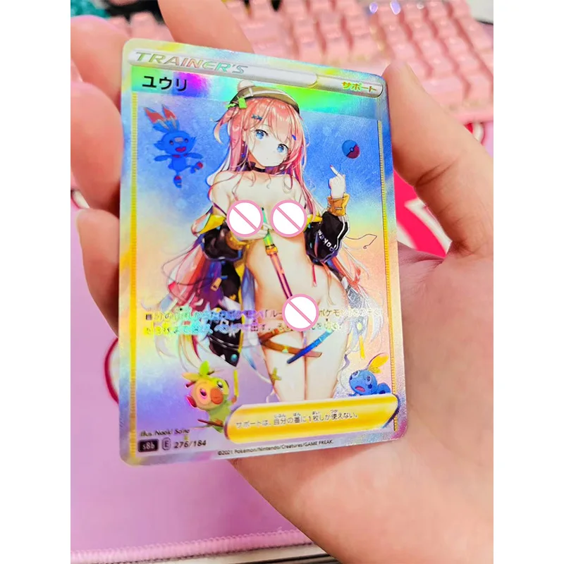 Anime Pokemon DIY ACG Gloria Speelgoed voor jongen Zeldzame Desktop Game Sexy Reflecterende Hot Stamping Collectible Card Kerst Verjaardagscadeau