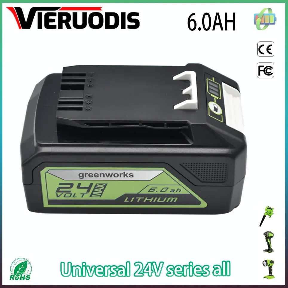 

For Greenworks 24V 6.0AH/5.0Ah/8.0AH Greenworks Lithium Ion Battery (Greenworks Battery) The original product is 100% brand new