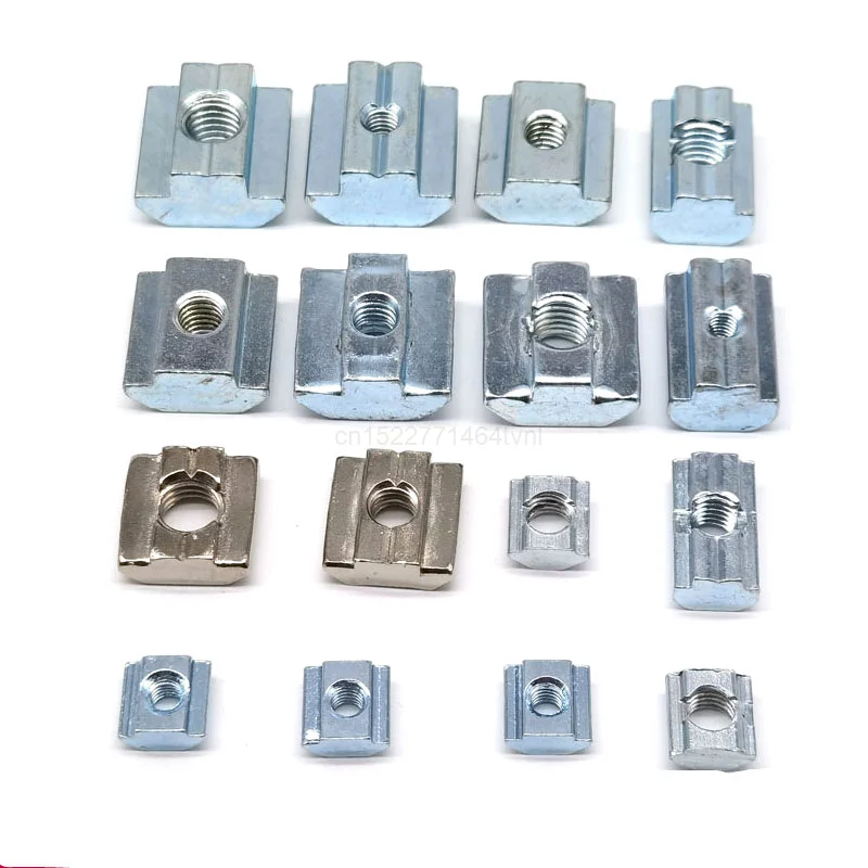 

10/50pcs M3 M4 M5 M6 M8 M10 T Block Square nuts T-Track Sliding Hammer Nut for Fastener Aluminum Profile 2020 3030 4040 4545