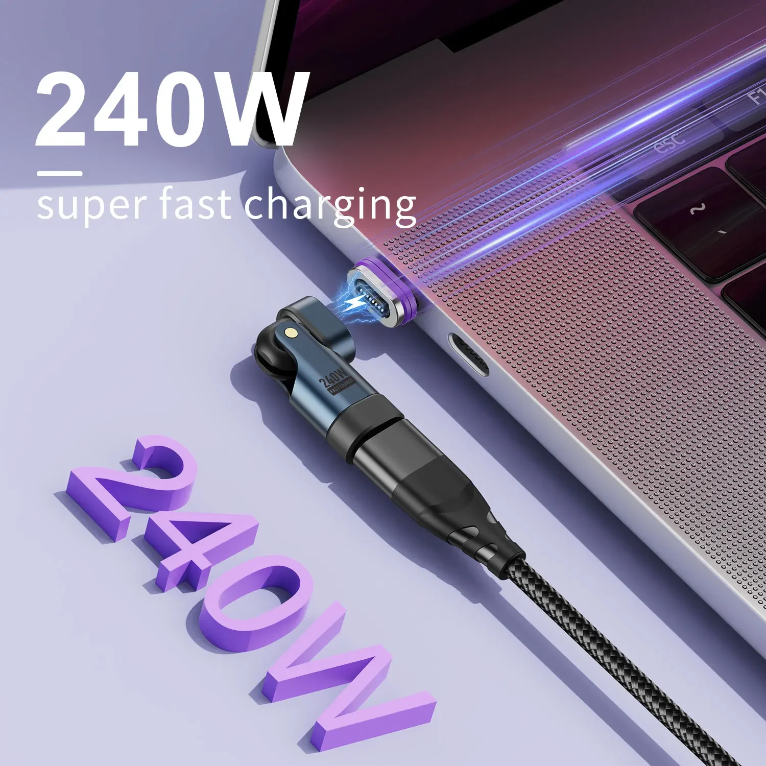 USLION 240 واط نوع C محول USB-C إلى نوع-C كابل شحن سريع المغناطيسي USB C أنثى محول لماك بوك آيفون 16 15 Xiaomi #2