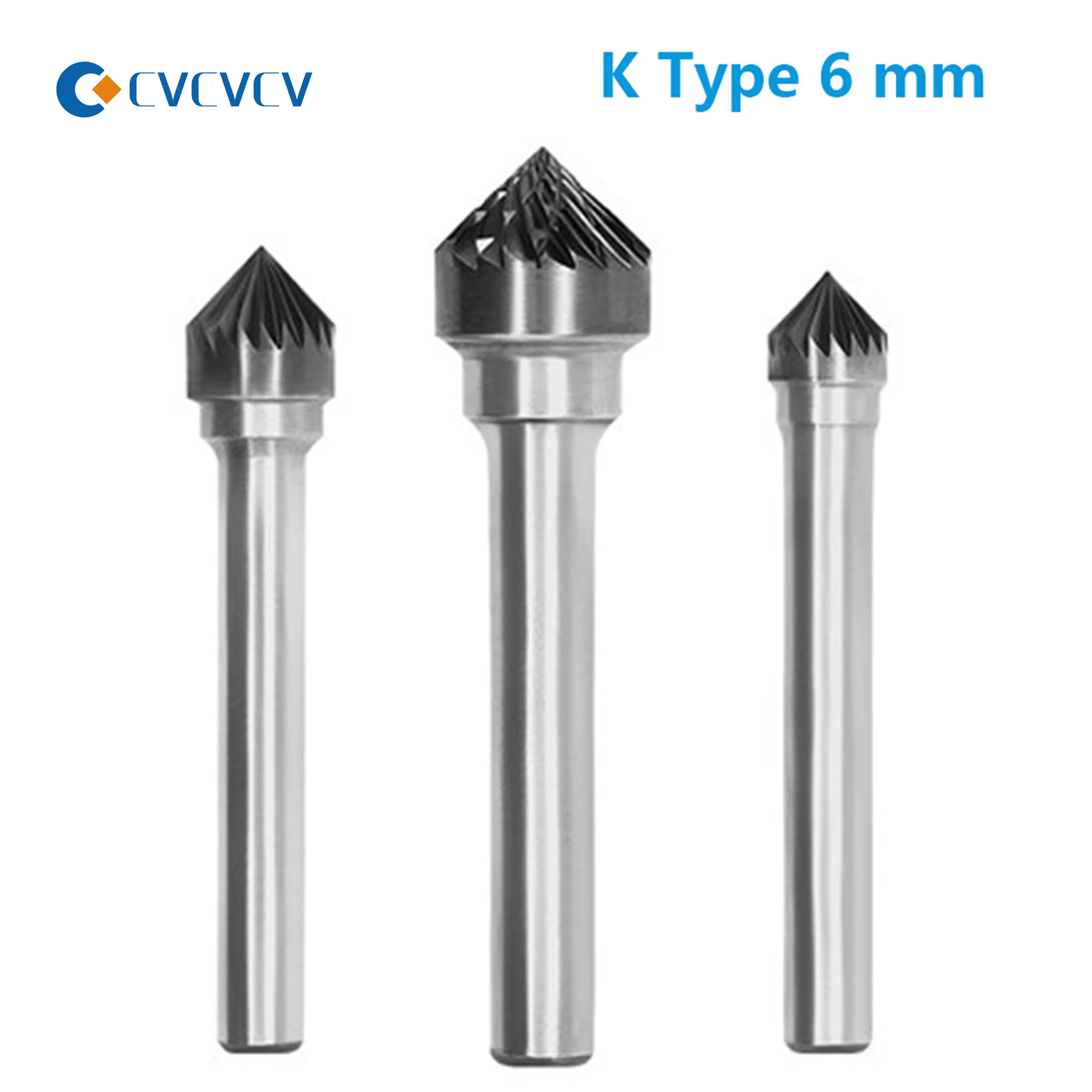 Carbide Rotary File 90 Degree Conical Tungsten Steel Sharp Grinding Head K1206M06 KX1005 CNC Cutting Tool Carving Milling Cutter