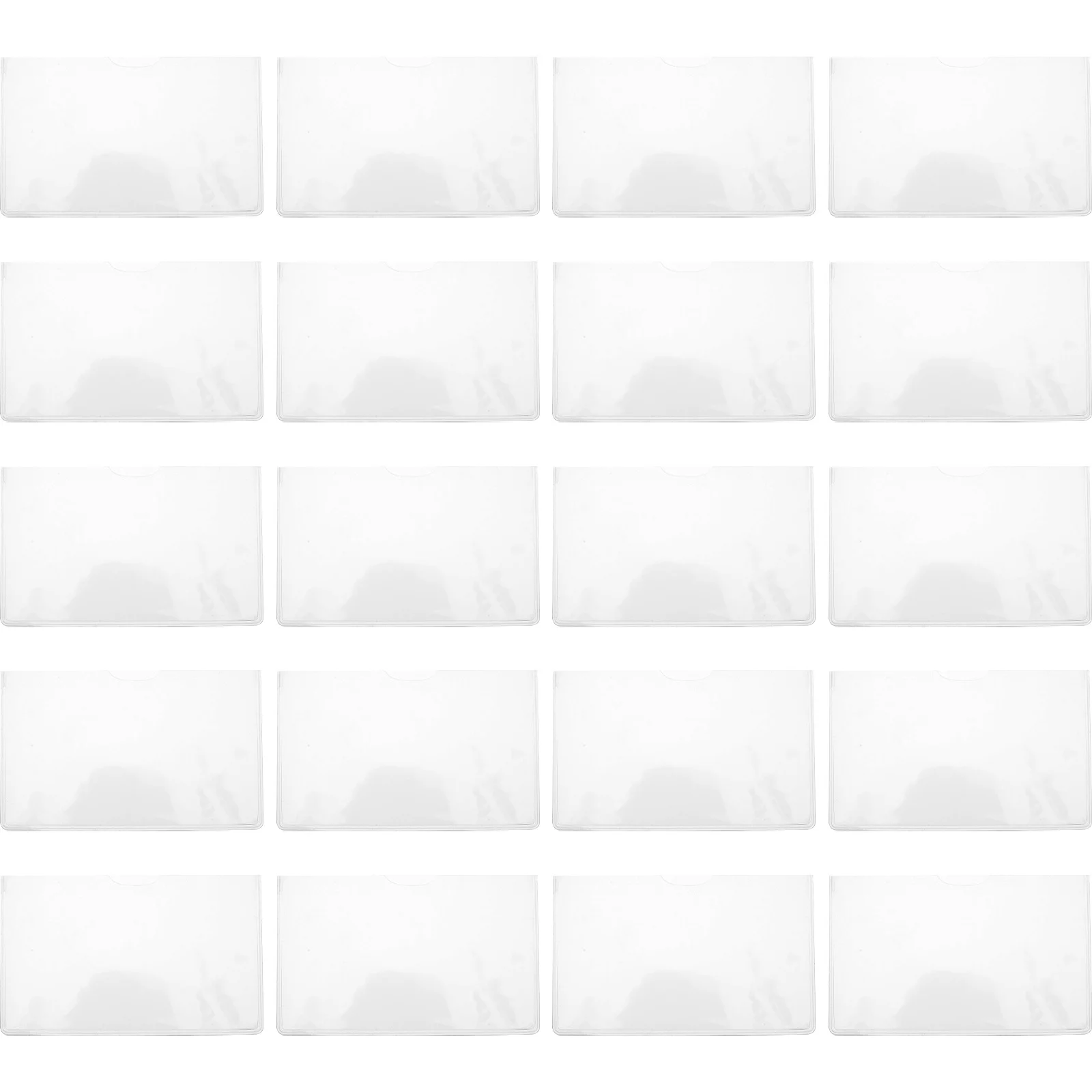 20Pcs Transparent Card Protector Sleeves PVC Credit Id Badge Covers High Clarity Easy Insertion for Daily Use Scratch Resistant