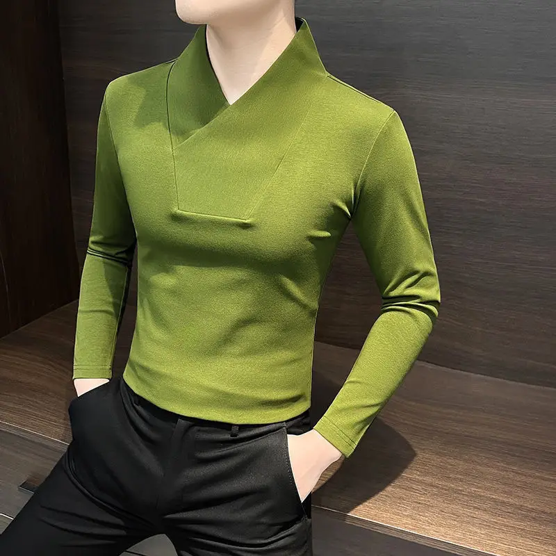

Базовая рубашка с v-образным вырезом, мужская внутренняя базовая рубашка, обтягивающая зимняя мужская футболка с длинными рукавами