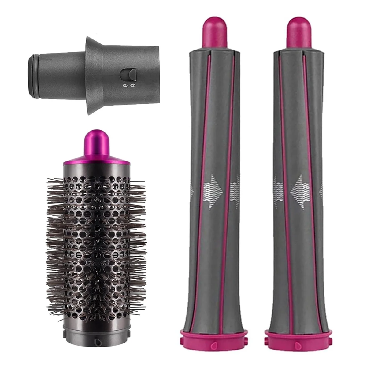 Hair Curling Barrel Volumizing Brush Attachments with Adaptor for Dyson Airwrap Hair Dryer Converting to Hair Styler