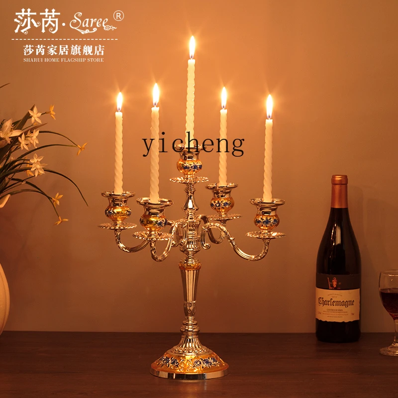 

ZYA candle holder ornament retro home romantic western food candlelight dinner wedding props home decor
