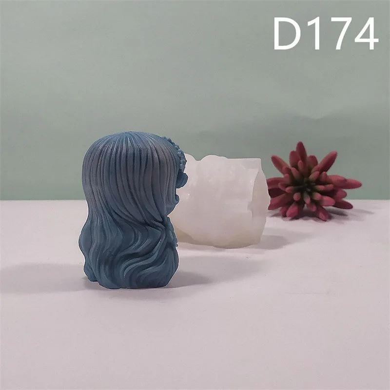 D174 Prayer Girl Candle Silicone Mold Gypsum form Carving Art Aromatherapy Plaster Home Decoration Mold Gift Handmade