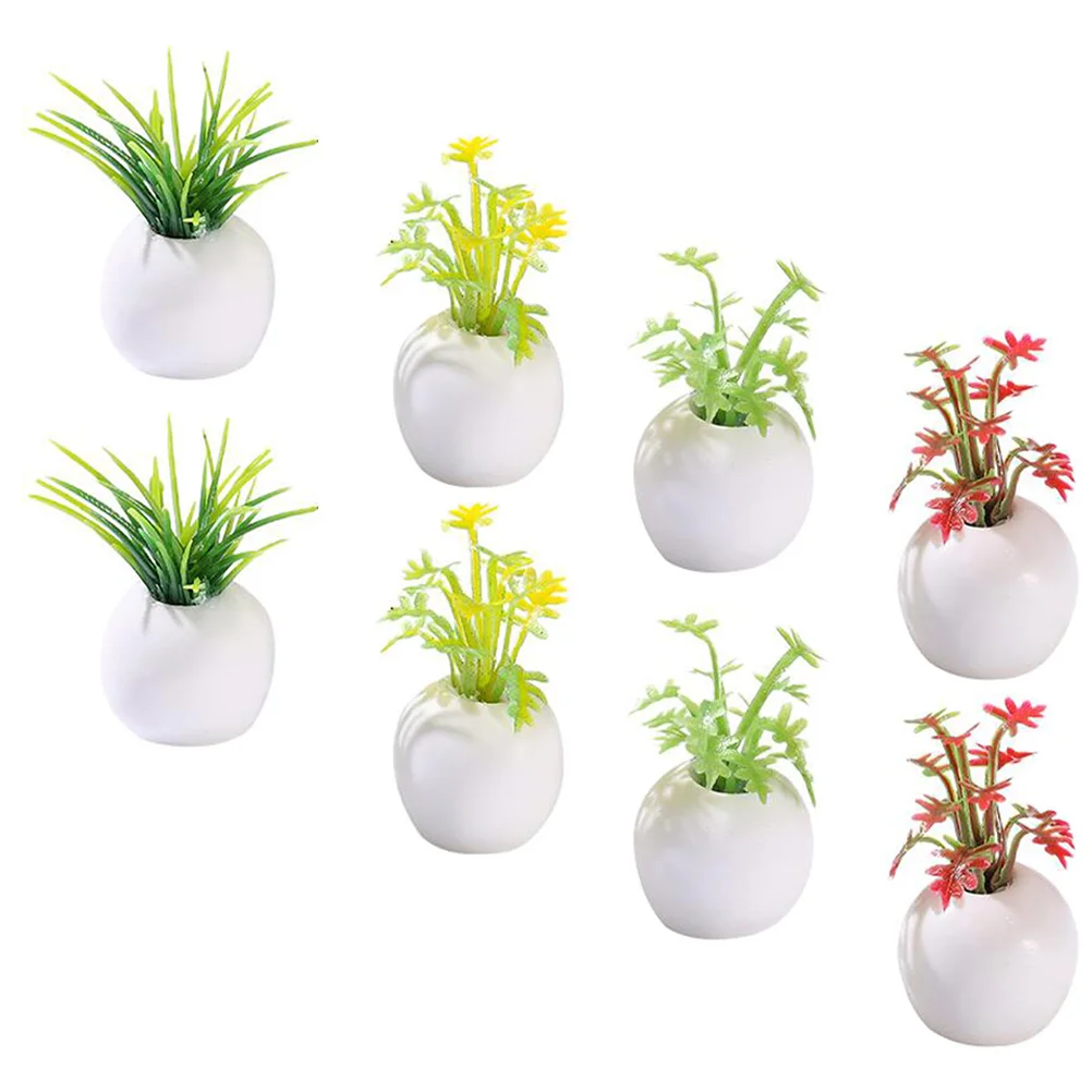 8 Pcs Miniature Dollhouse Accessories Realistic Artificial Succulents Potted Plants Decor Landscape nament Mini Fake