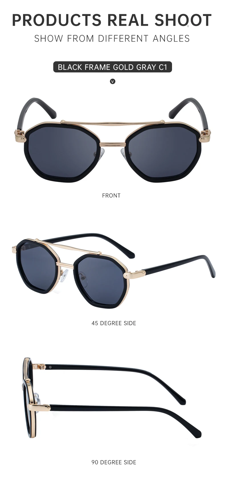 Steampunk Octagon Quadratische Sonnenbrille Männer 2026 Luxus Marke Vintage Punk Metall Polygon Sonnenbrille Für Männliche Klassische Shades UV400 – Detail 12