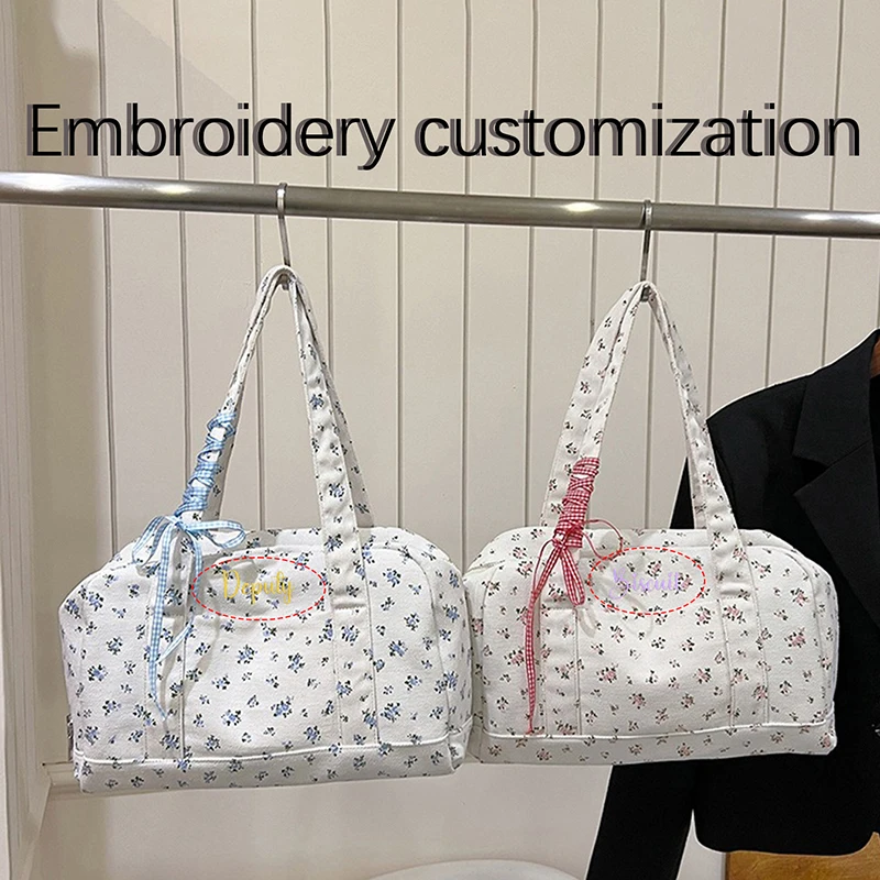 (Please private message customer service) Embroidery DIY graphic and text customization, women's large capacity handbag