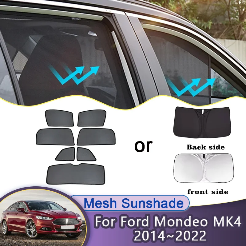 

Автомобильные солнцезащитные козырьки для Ford Mondeo MK4 2014 ~ 2022 Fusion MK2 Автомобильная сетка на заказ, солнцезащитный козырек, занавеска, автоаксессуары 2017 2020