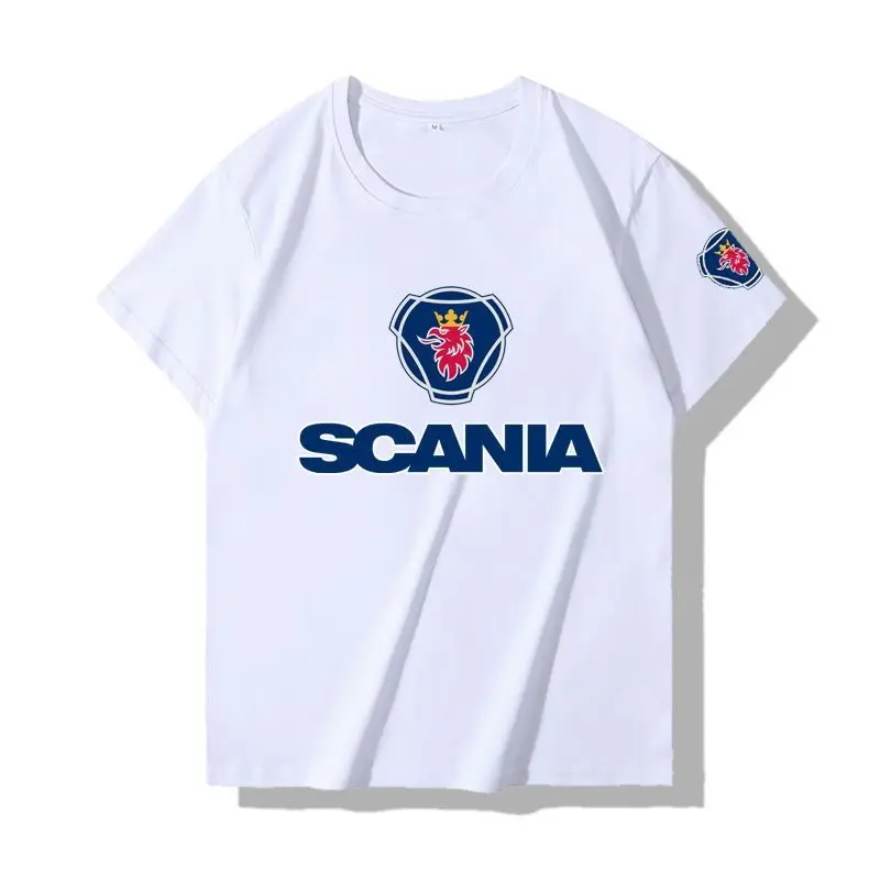 

Модная футболка с короткими рукавами для фанатов грузовиков Scania, большой водитель грузовика, тяжелый грузовик, автобус, мужская и женская одежда с половиной рукавов