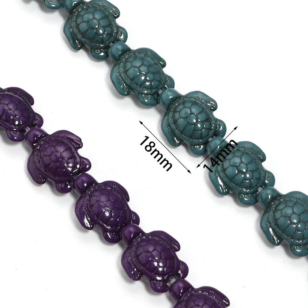 Color Turtle Shape Natural Turquoise Beads 14x18mm Loose Stone Bead for Jewelry Making DIY Bracelet Necklace Handmade Materials