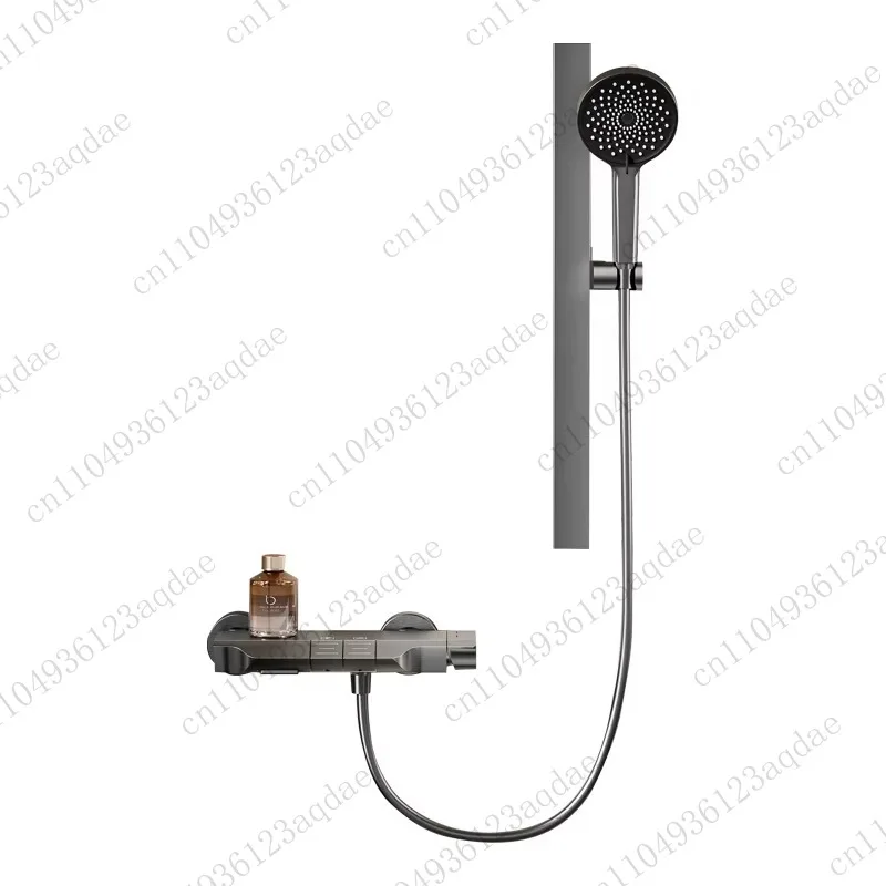 

Shower Faucet Set High-Quality Wall-Mounted Shower System Massage Digital Display Shower Set LED Temperature Control Bathroom