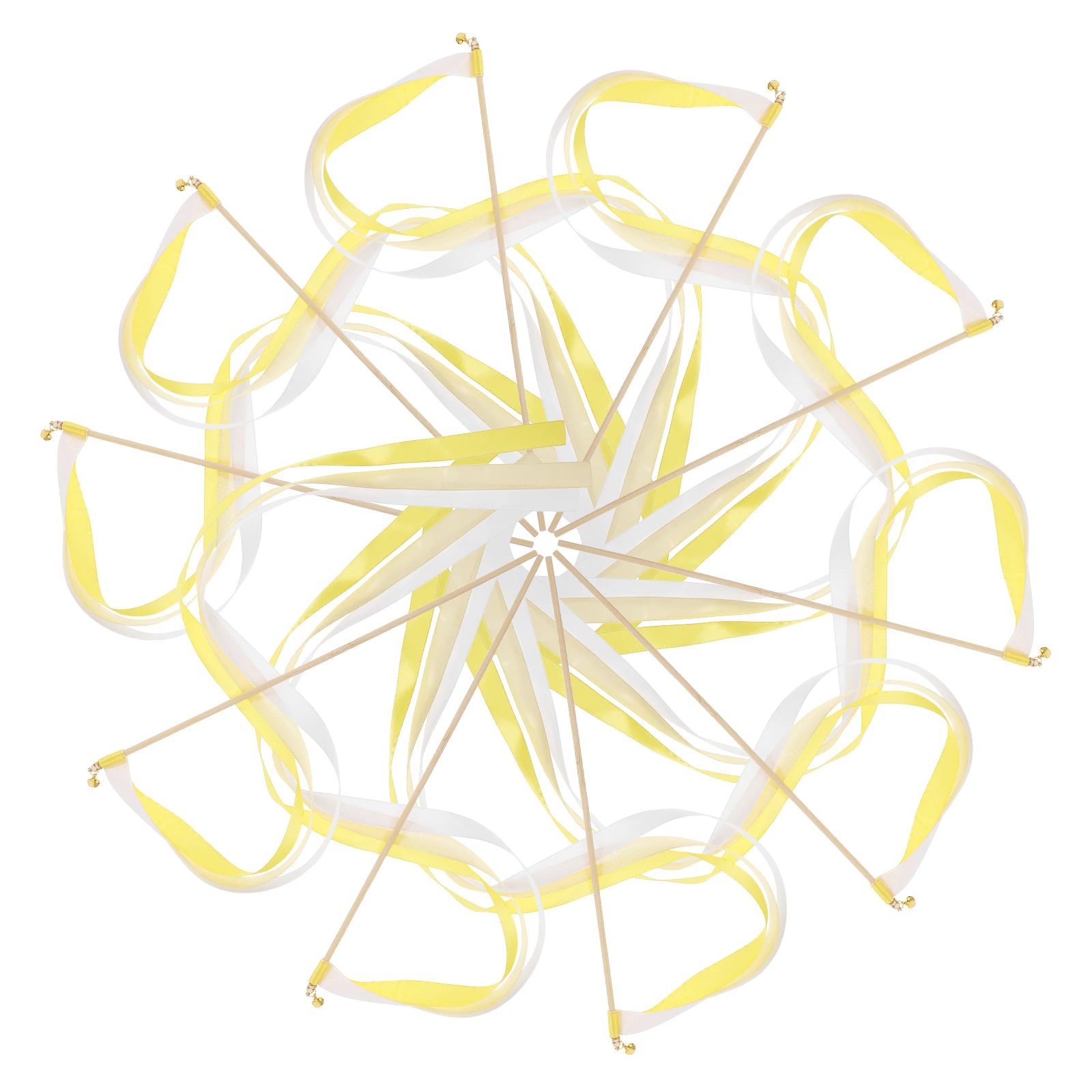 

30pcs Fairy Stick Decoration for Wedding Party Princess Toy Yellow Wood Butterfly Birthday Decorations Silk Streamer