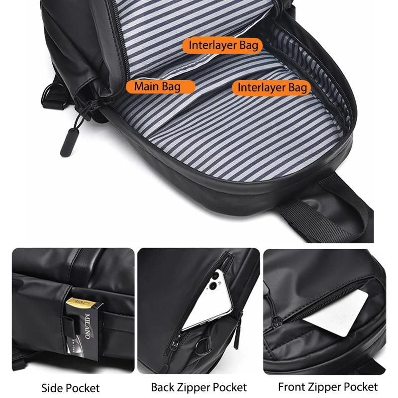 Breathable Crossbody Bags for Men Shoulder Bag Casual Male Sling Bag Boy's Handbags Polyester Waterproof Multi Pocket Chest Pack