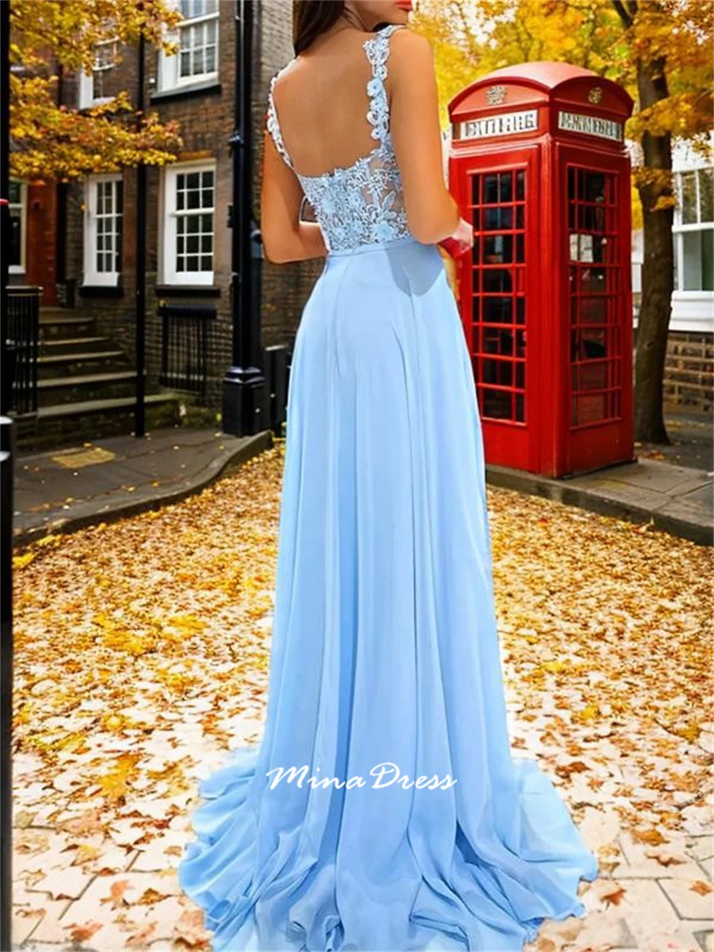 Mina Customized Backless Long Dresses 2025 Woman Luxury Dinner Sleeveless Lace Embroidered Translucent Flower Shoulder Strap