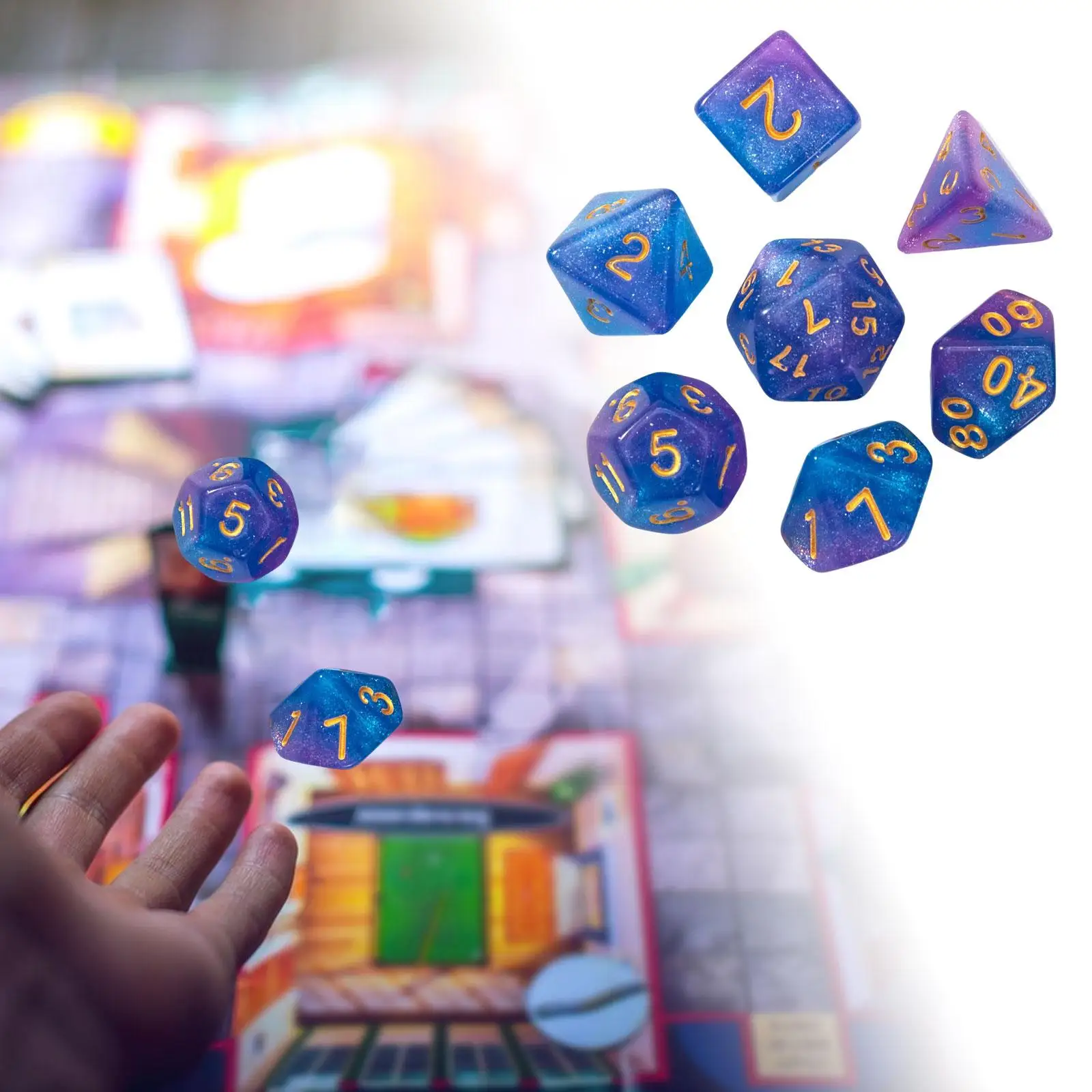 

Набор многогранных акриловых игральных костей для настольных и карточных игр, математики и ролевых игр