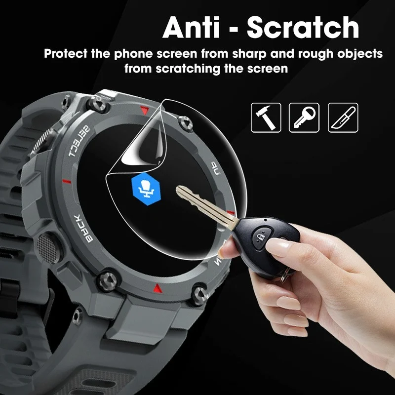 For Huami Amazfit T-Rex3/T-Rex 2/T-Rex Pro Smart Watch Screen Protector Soft Hydrogel Transparent Shockproof Film Not-Glass