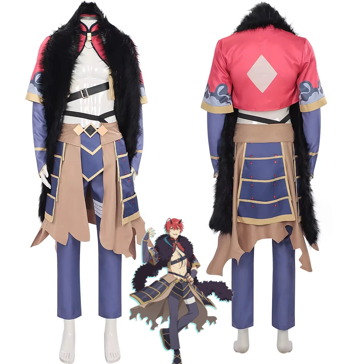 

Sakiyu Asahi DiMing Fur Collar Cape Devil Horn Accessories Full Set Anime Stage Cosmic Princess Kaguya Ayajiku Cosplay Costume