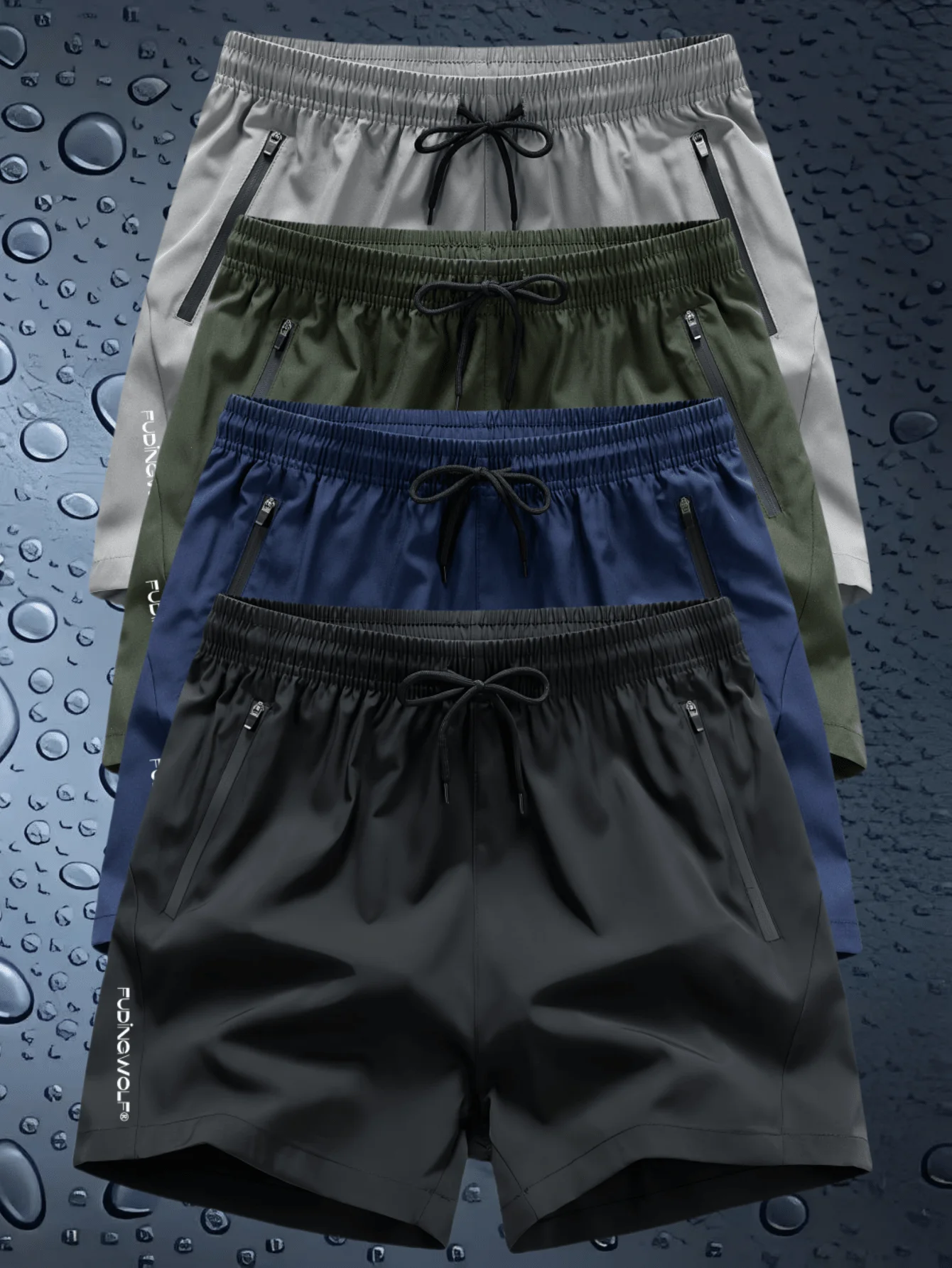 4pcs Men's Summer Sports Shorts, Outdoor Casual Breathable Ice Silk Fitness Jogging Shorts