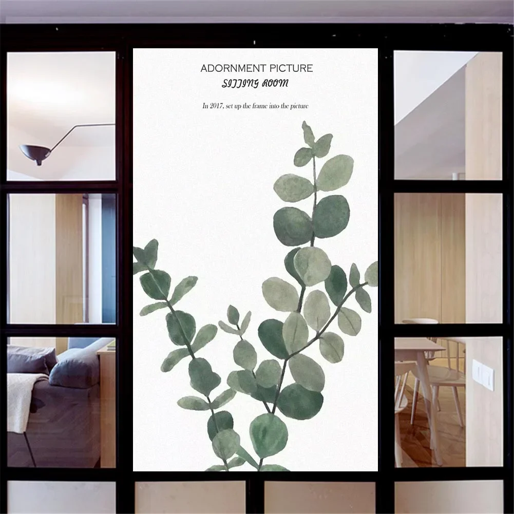 Static Cling Decorative Windows Film Privacy  Plant Leaves Stained Glass Window Stickers   Window Cling  Window Tint 11