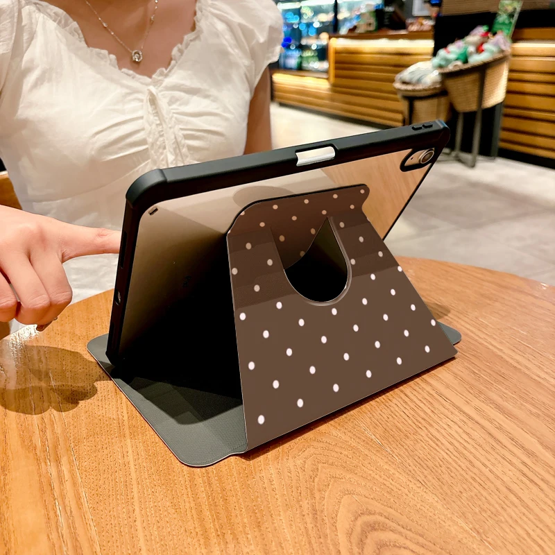 

Classic black/brown polka dots case for iPad pro 10/11-Inch 2020/6th/7th /8th /Air 3rd/Air 4th/9th gen/Air 5th Gen 2022/Air 11