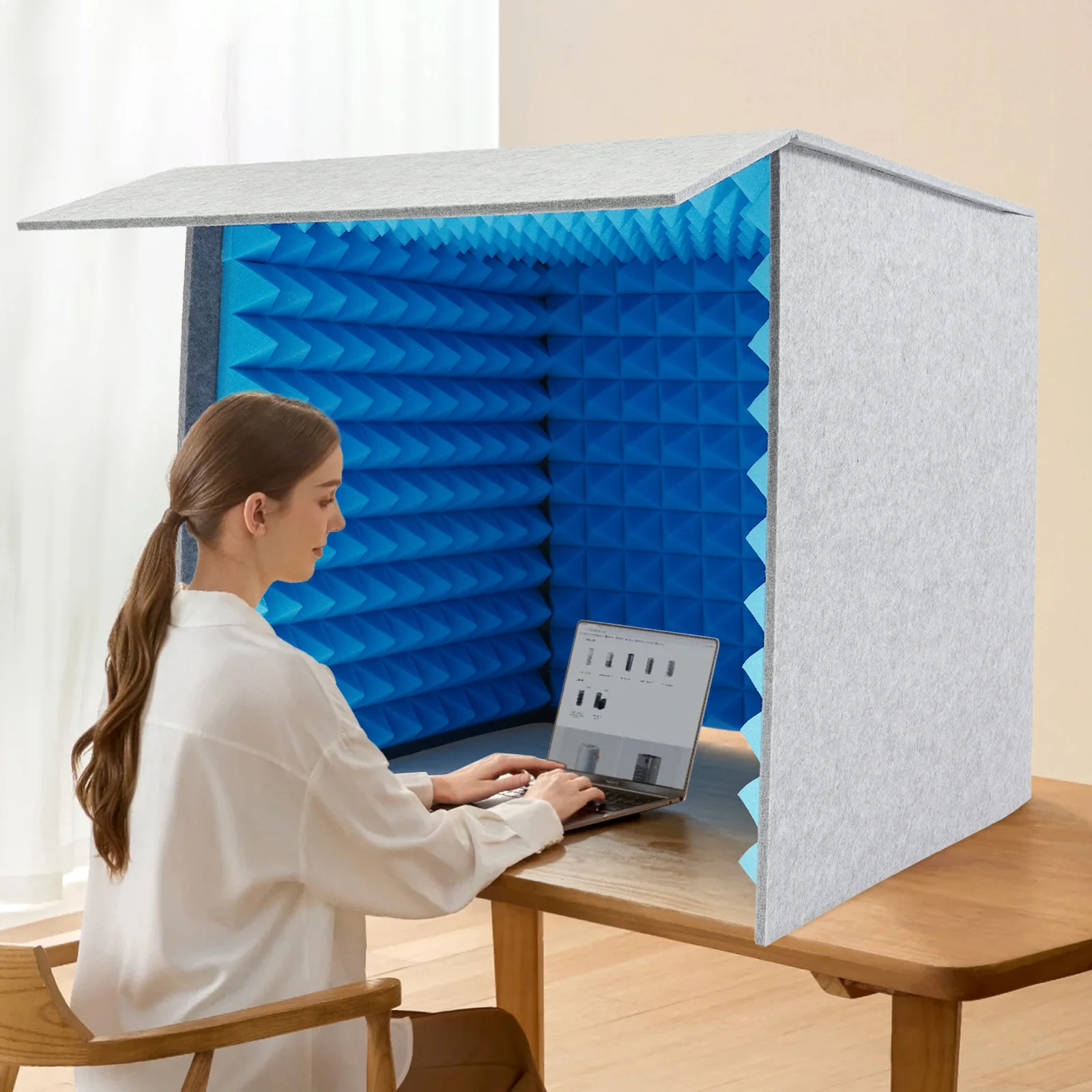 غطاء عازل للصوت لسطح المكتب، كشك تسجيل صوتي محمول، درع ممتص للصوت الصوتي، لوحة صوتية قابلة للطي للبودكاست
