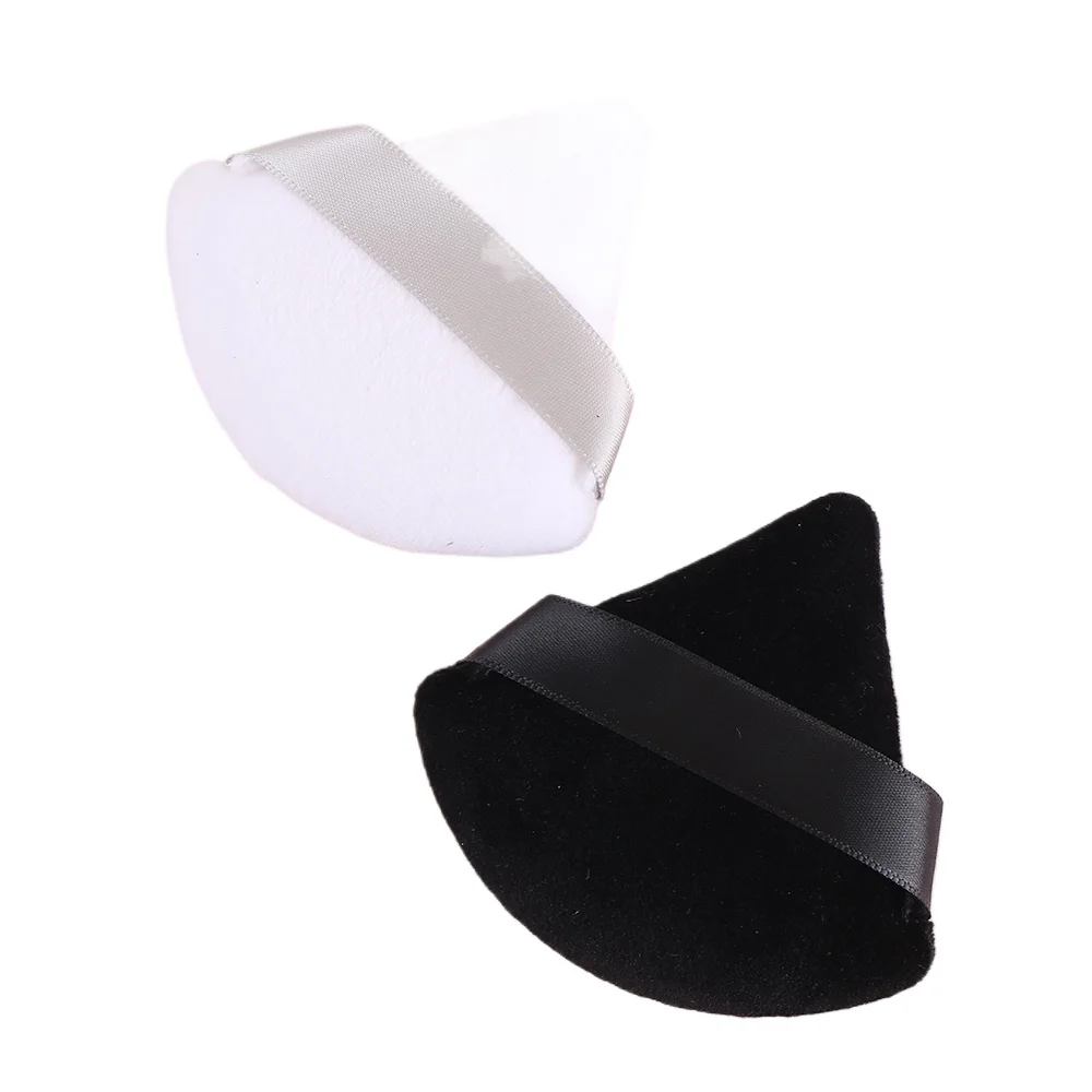 1/2 Pcs Triangle Velvet Powder Puff Flours Mini Face Makeup Sponge Cosmetics Soft Cotton Face Powder Puff Washable Lightweight