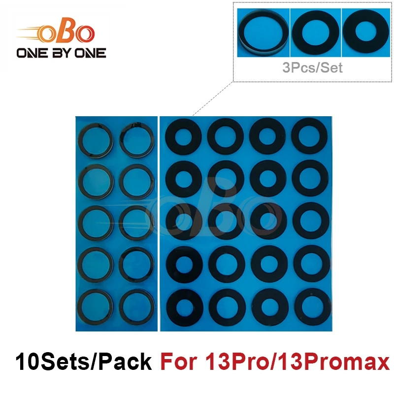 10Sets Back Rear Camera Lens Glass For iPhone 13 Mini 14 15 16 PLUS PRO MAX Camera Lens Glass with Adhesive Replacement image 2