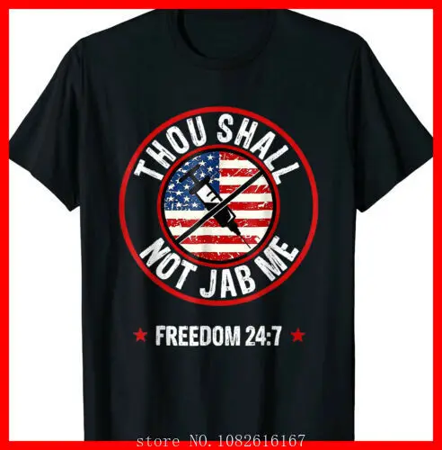 Thou Shall Not Jab Me Anti-Vax No Vaccine Freedom Lovers T-Shirt wholesale cheap graphic t shirts 2024 streetwear t-shirts