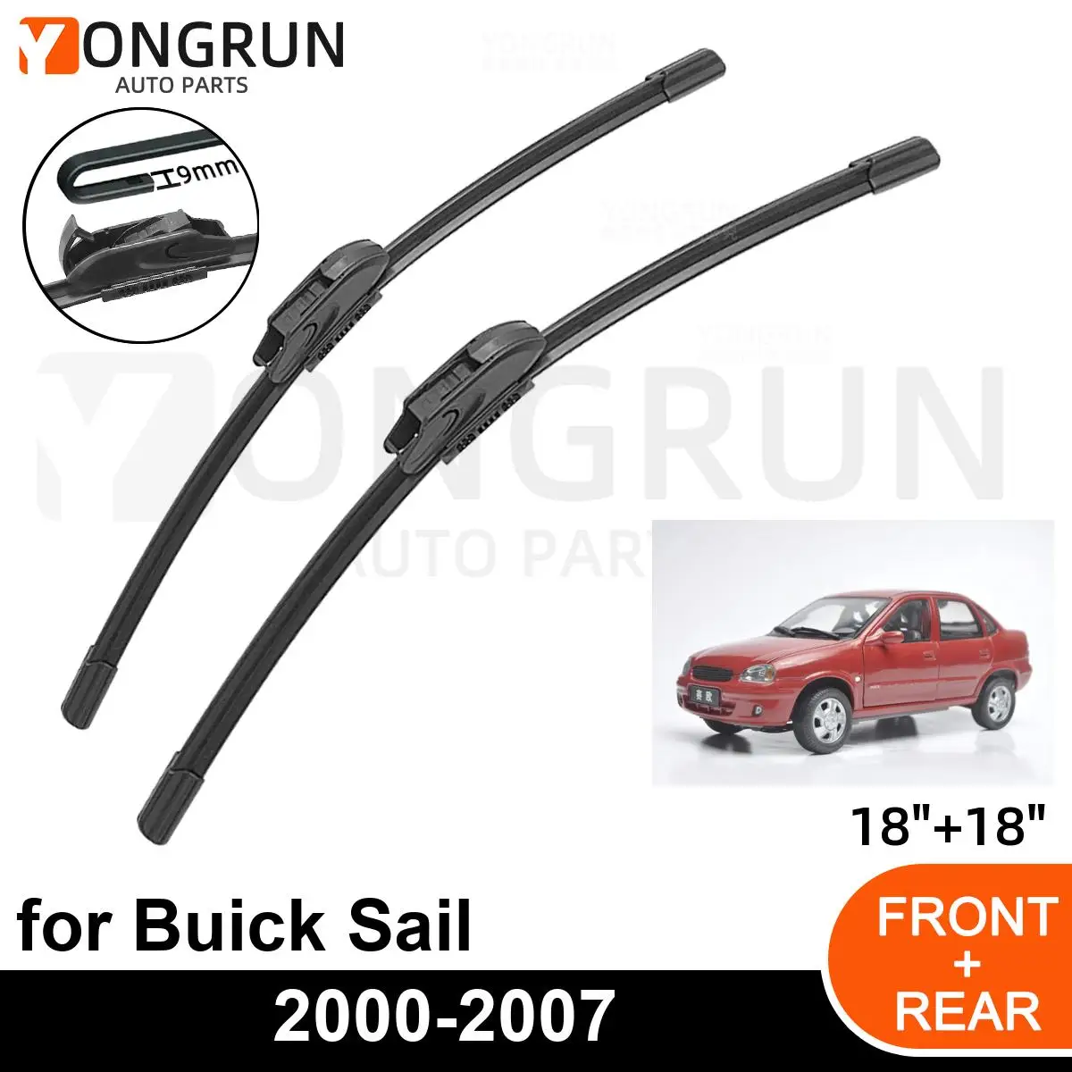 

Стеклоочистители для Buick Sail 2000-2007, резиновые щетки стеклоочистителя 18 + 18 дюймов, аксессуары для лобового стекла автомобиля