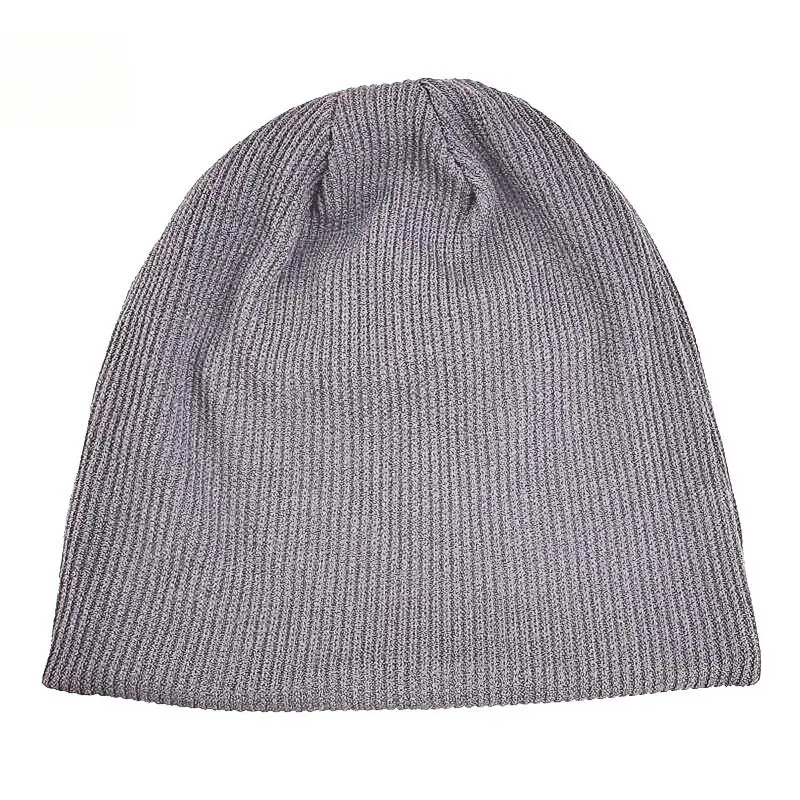 Herbst- und Winter-Feingarn-Strickmütze, doppellagig, dick, warm, Skullies, Beanies – Detail 3