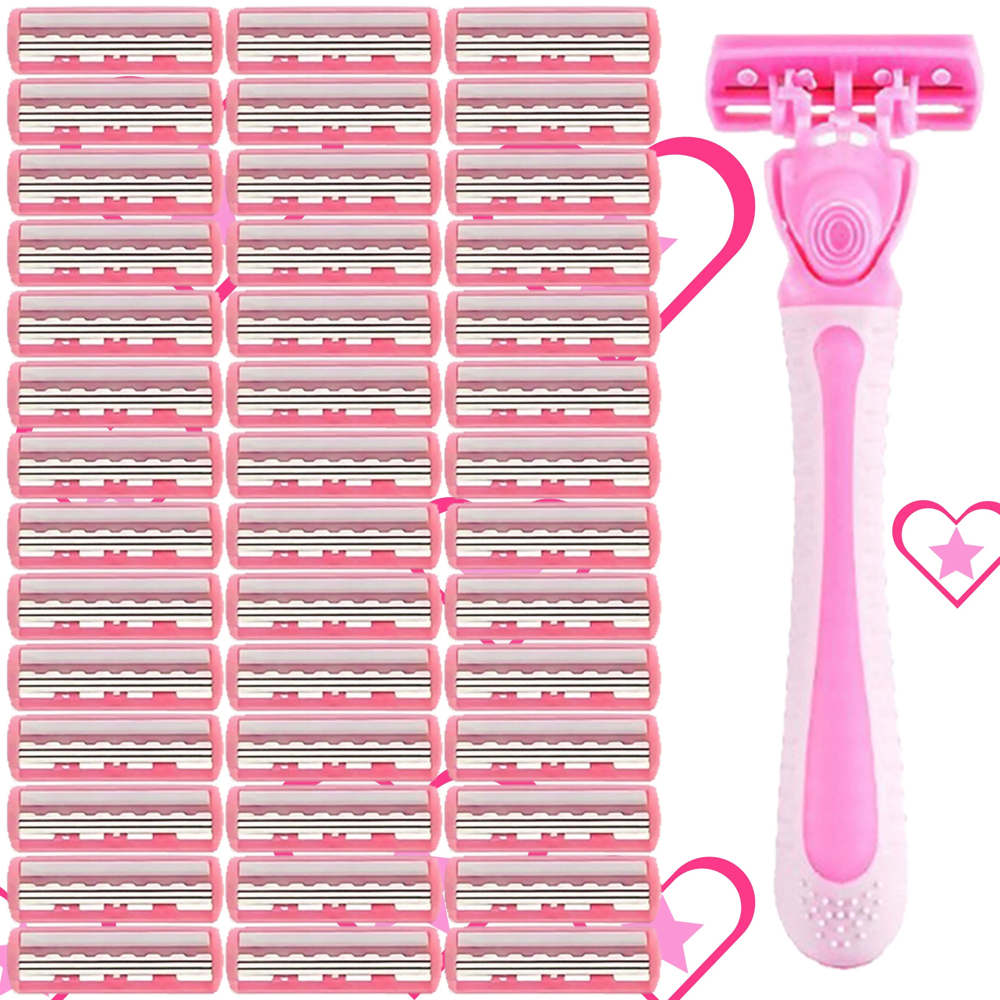 

Classic ladies' razor set, comfortable handle, sharp blade, replaceable blade, great gift for festivals, essential for ladies