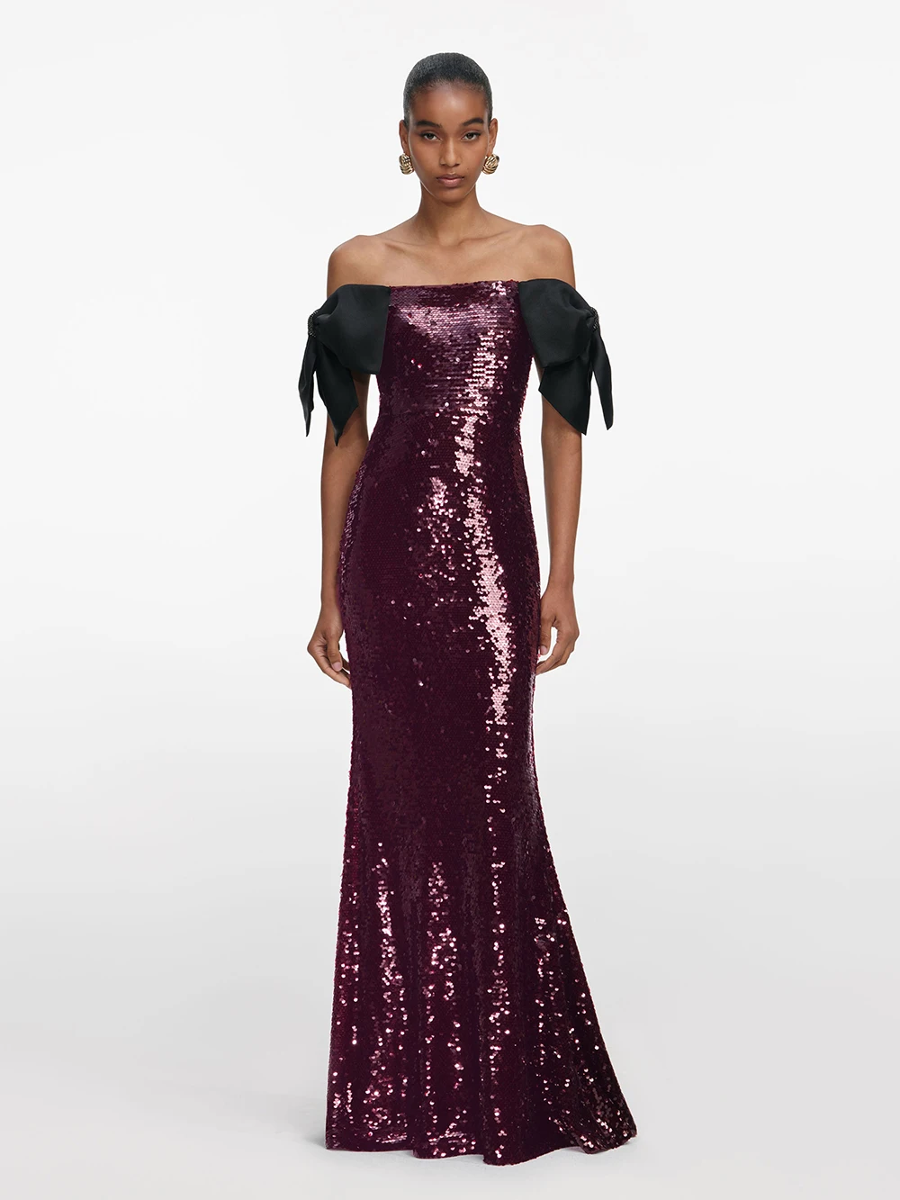 Modphy Women Celebrity Sexy Off Shoulder Sequin Bow Bodycon Maxi Long Dress 2025 Elegant Evening Party Luxury Birthday Outfit