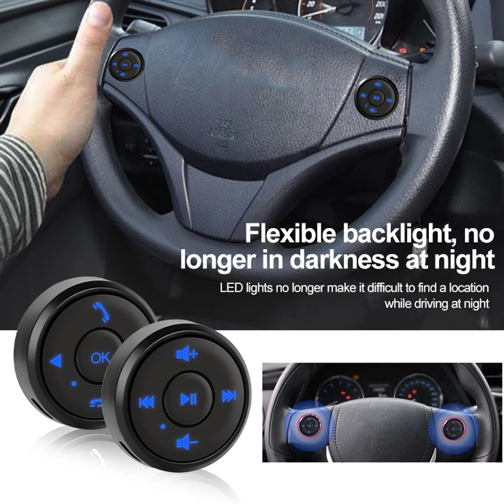 Car Steering Wheel Button Universal Wireless Remote Control for Car Dvd Player Radio GPS Navigation Multi-Function Switch Button