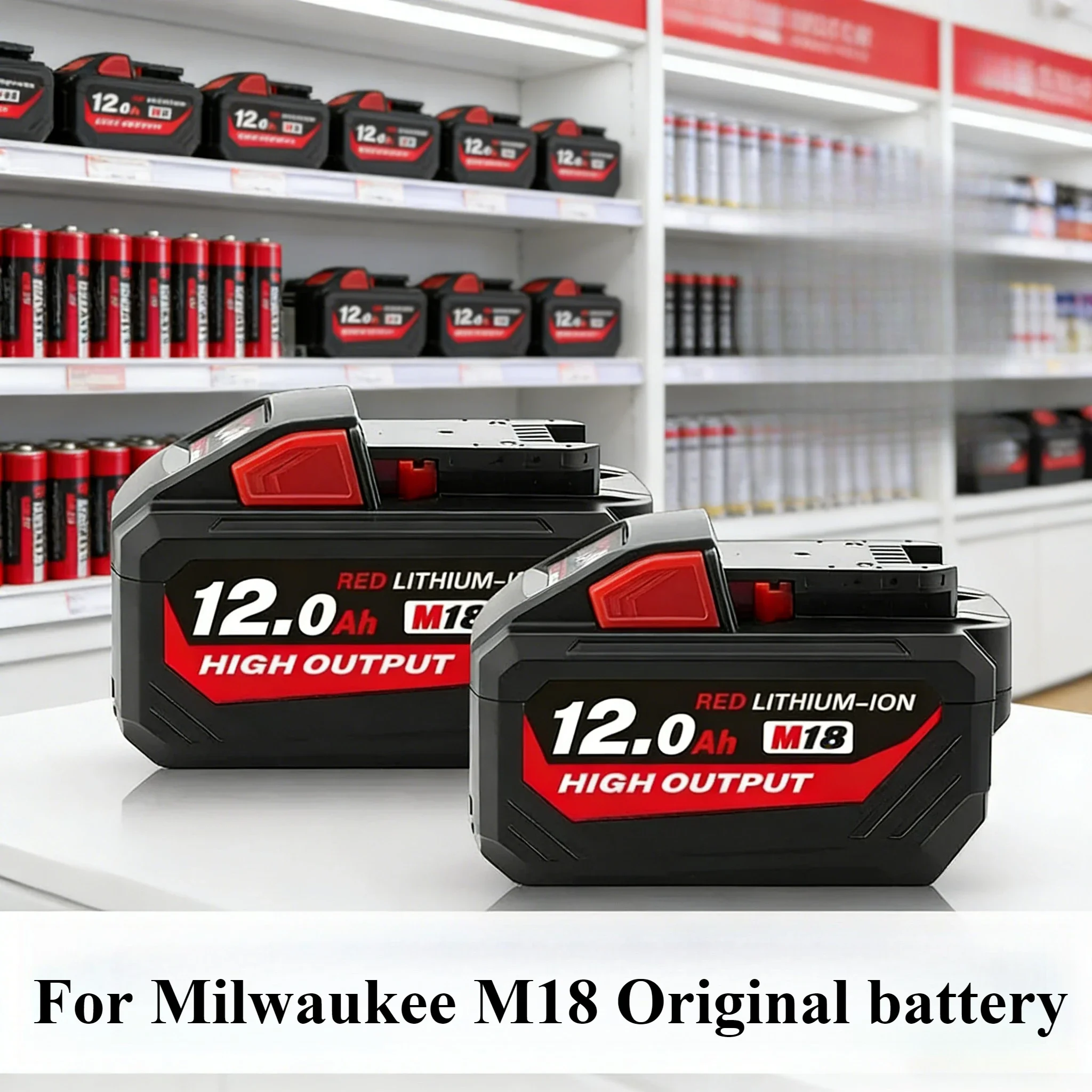 

For Milwaukee Original battery，M18B5 5AH，6AH 8AH 12AH，M12-18FC Charger，For Milwaukee M18 18V 4811-1850 1815 Tool Lithium Battery