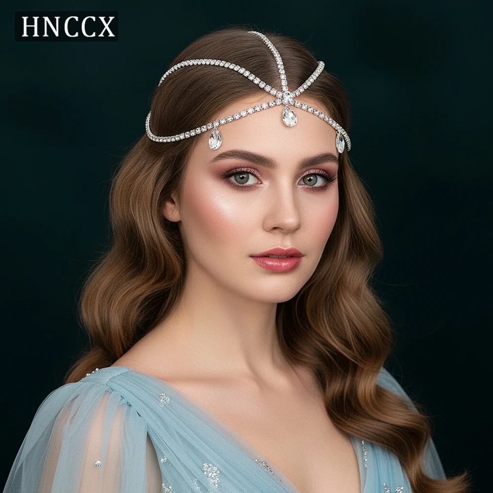 

Модная свадебная цепочка на голову YouLaPan с стразами, элегантное украшение для лба, аксессуар для волос, свадебный головной убор HP976