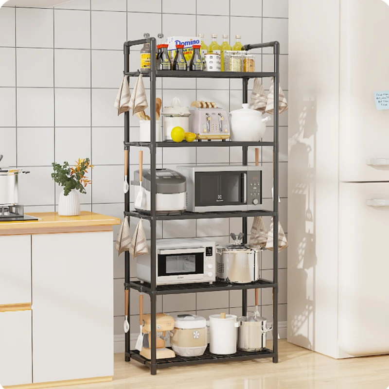 Kitchen Shelving Floor To Floor Multilayer Microwave Oven Multifunctional Household Storage Shelf Shelf Pot Storage Shelf