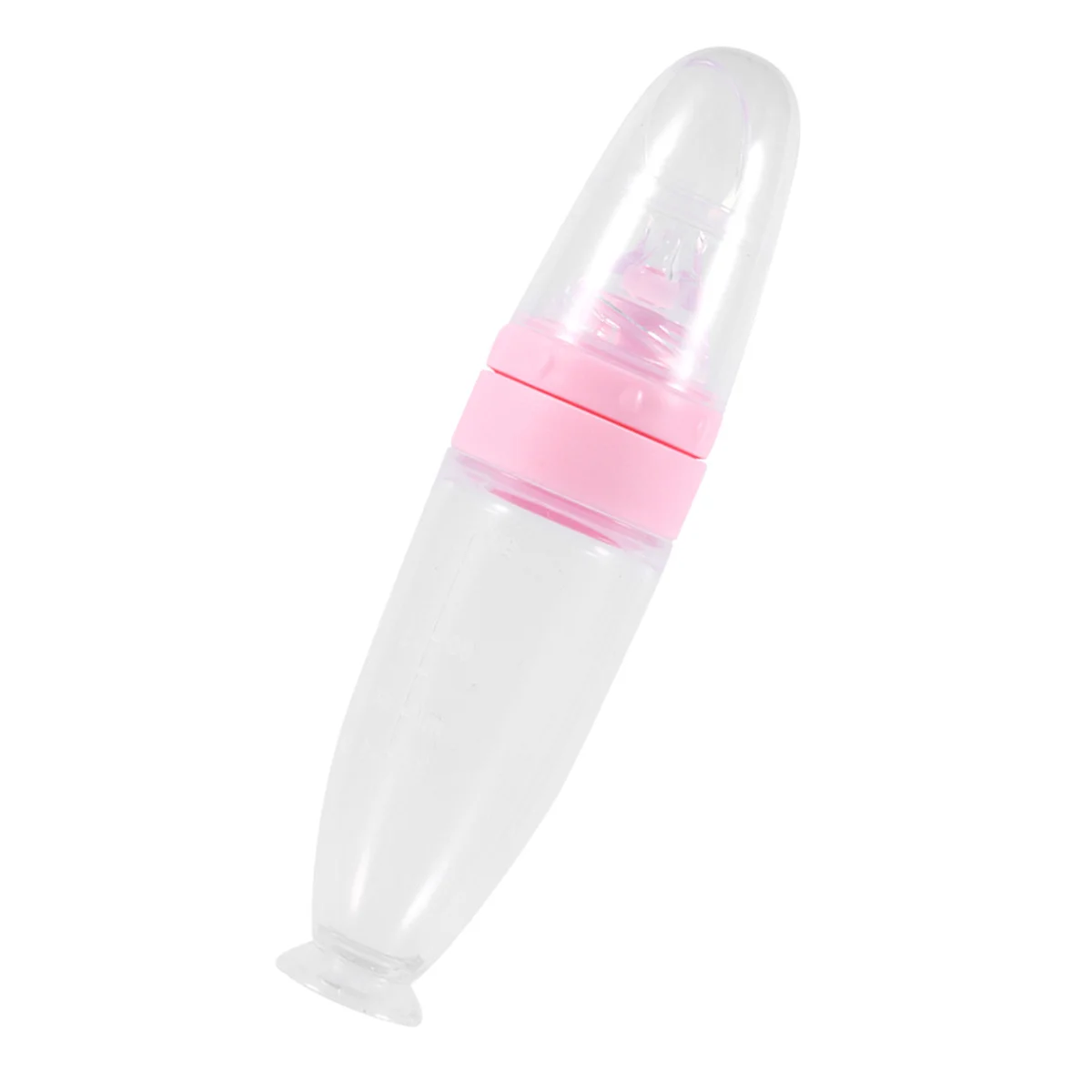 

Baby Bottle Spoon Silicone Feeder For Infant Rice Paste Squeezing Bottle Easy Clean Feeding Solution Pink