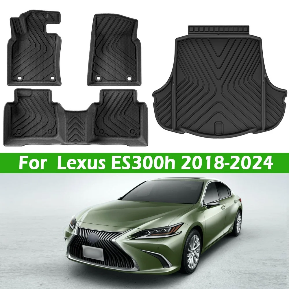 Floor Mats Fit for Lexus ES300H 2018-2024,TPE All Weather Car Mats Waterproof Anti-Slip Odorless Floor Liner Accessories