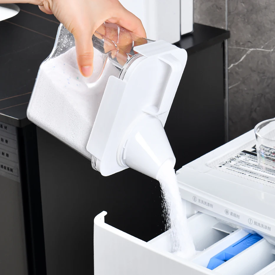 Dispenser di sapone per bucato di grande capacità sigillo detergente ammorbidente contenitore per polvere con misurino e beccuccio scatola di