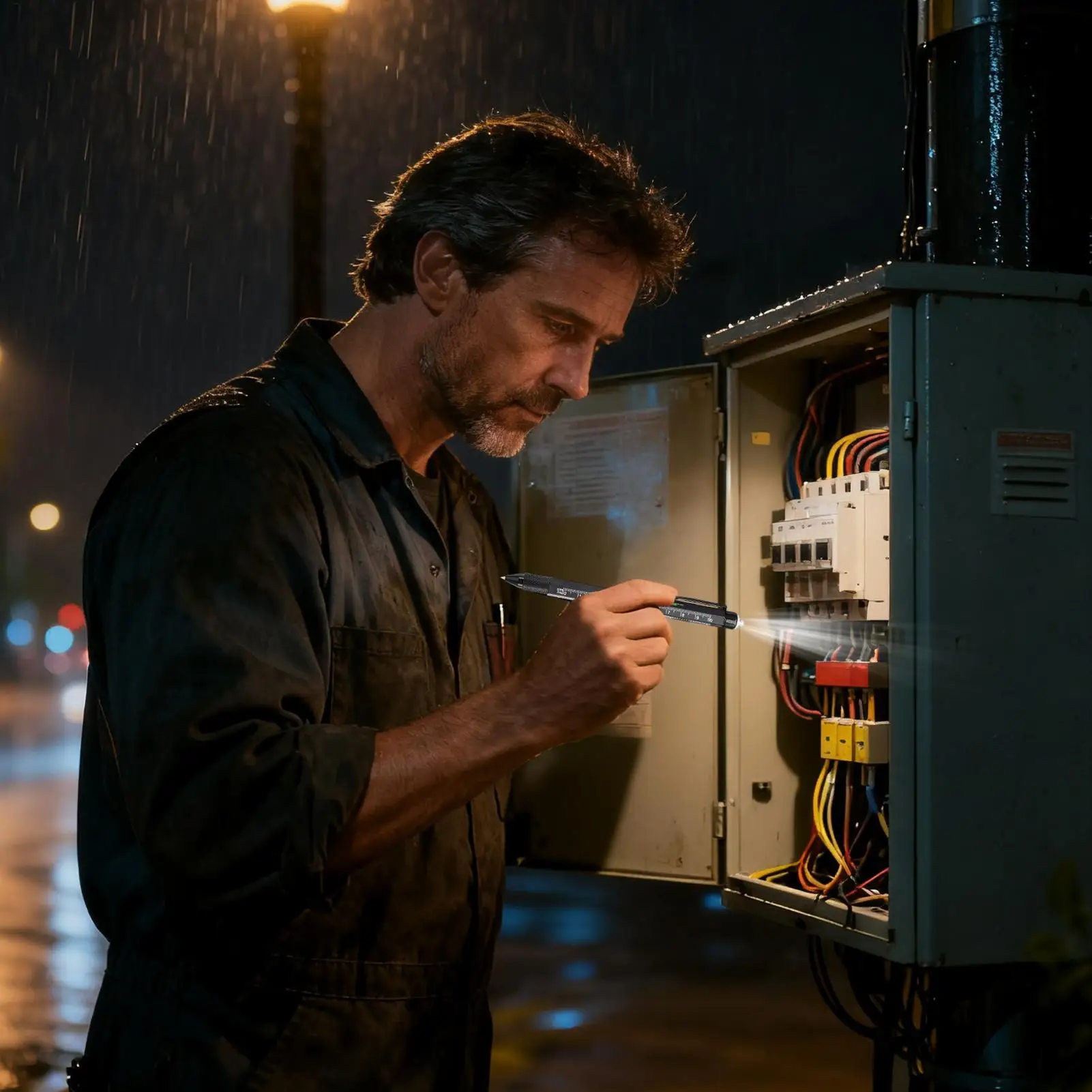 

Tool Pen 9 In 1 Gadget With LED Light Construction Pen With Screwdriver Level Ruler And Bottle Opener For Father Boyfriend