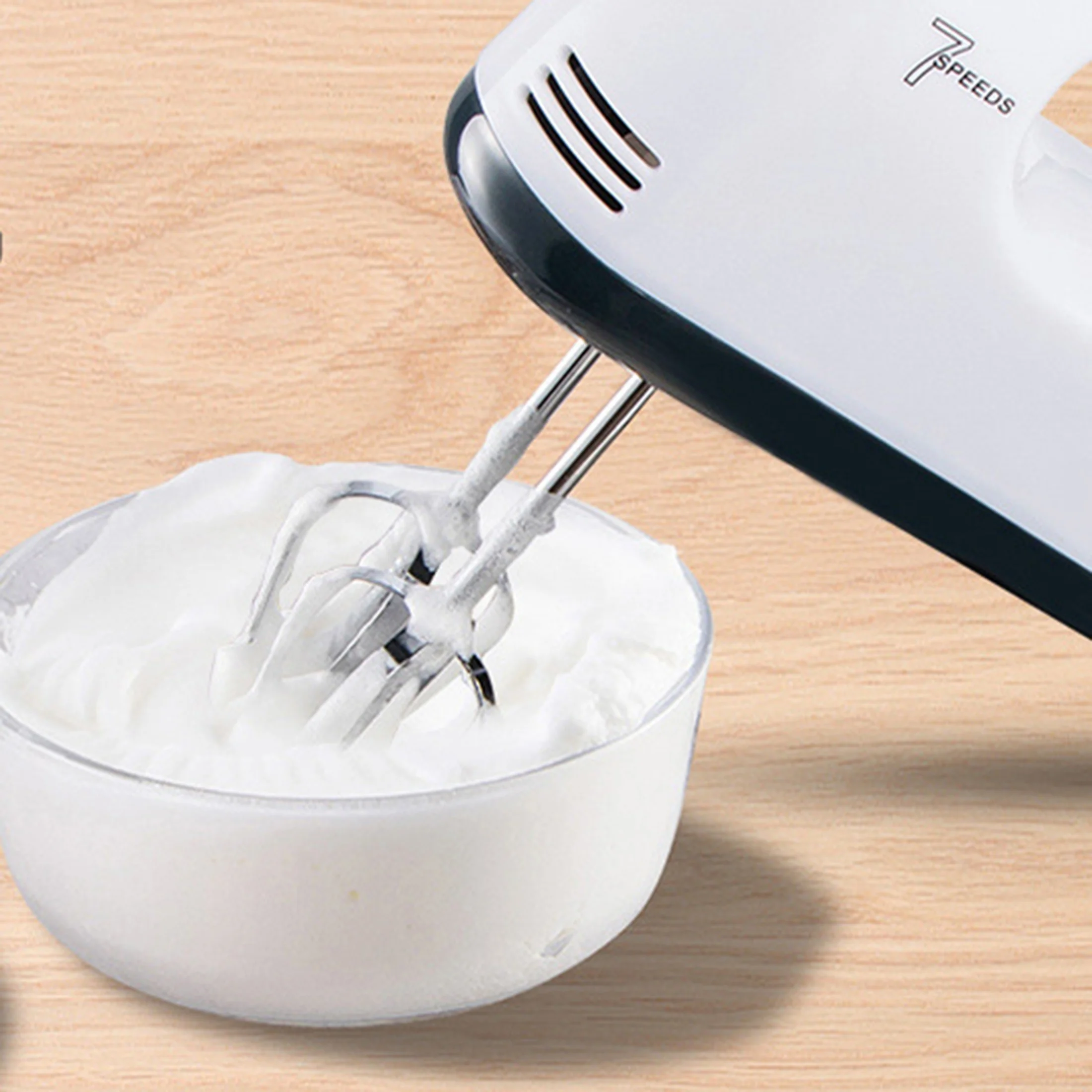 1PC-Electric egg beater, household electric handheld mixer, automatic desktop egg beater with bucket and noodle machine