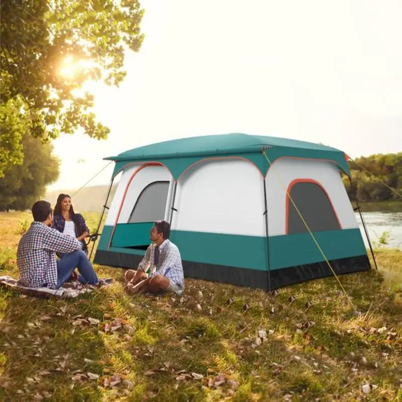 6-8 Personen Pavillon/Bankettzelt/Vordach. Mit einem Metallrahmen und einem wetterfesten Polyesterdach bietet es viel Wohnbereich für den Außenbereich.