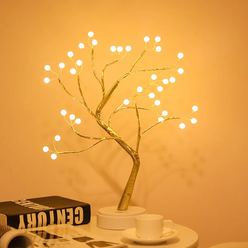 卓上ツリーライト明るいツリーランプ DIY 装飾 LED ナイトライトギフトパーティーホリデーギフト冬の家の装飾